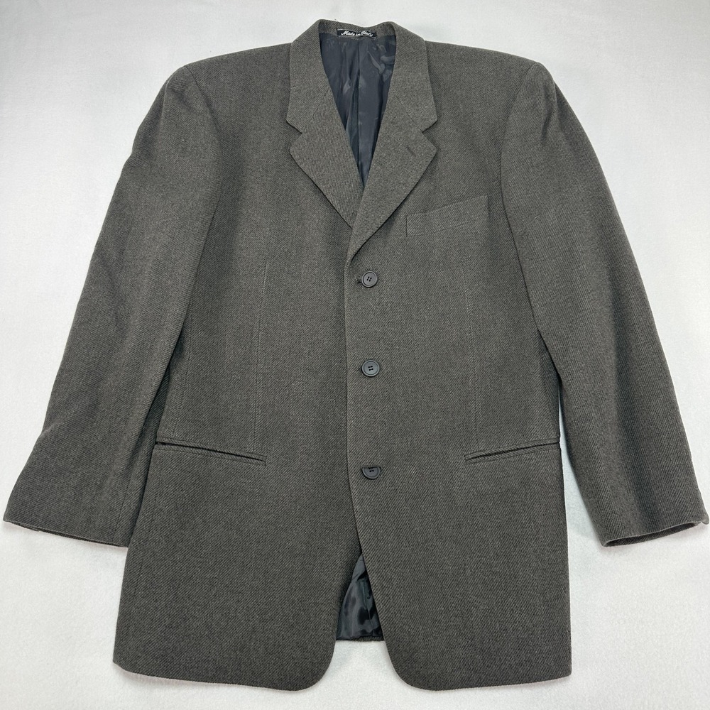 Giorgio Armani Blazer Mens 38 Gray Cashmere Herringbone Sport Coat Jacket Italy
